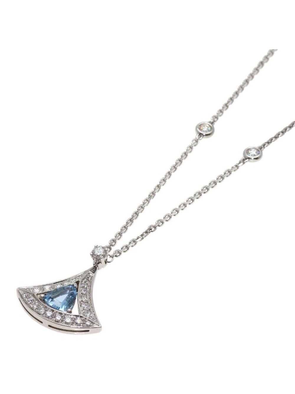 Bvlgari Diva's Dream Aquamarine Diamond Necklace 18K White Gold